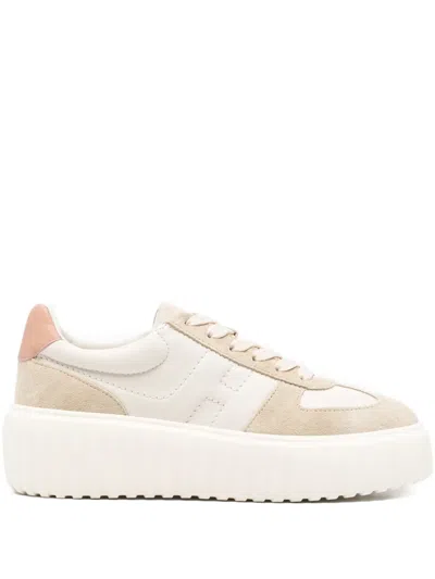Hogan H-stripe Platform Sneakers In Neutral