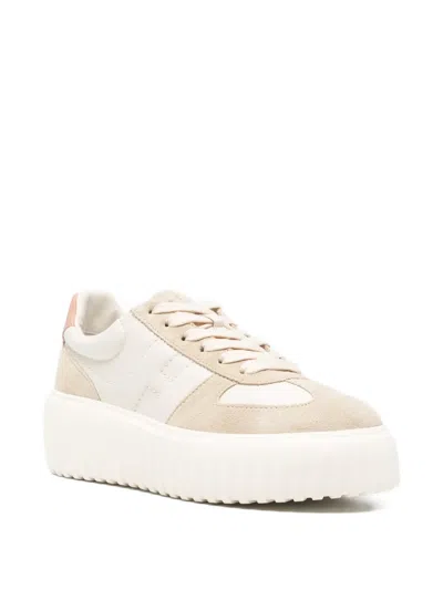 Hogan H-stripe Platform Sneakers In Neutral