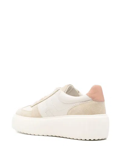 Hogan H-stripe Platform Sneakers In Neutral