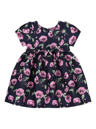 Mama Luma Floral-pattern Short-sleeve Dress In Blue