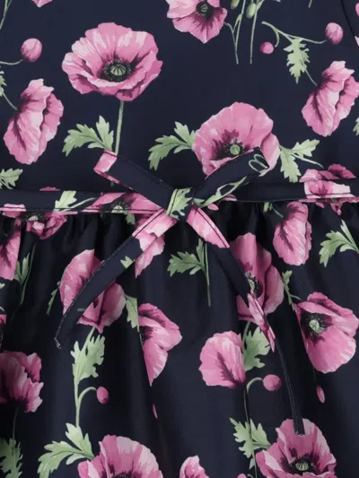 Mama Luma Floral-pattern Short-sleeve Dress In Blue