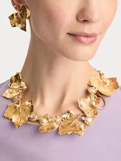 Oscar De La Renta Ivy Vine-shaped Necklace In Gold