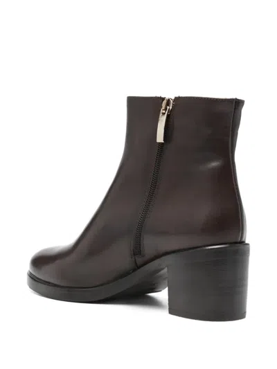 Paola Parisi 60mm Zip-up Ankle Boots In Brown
