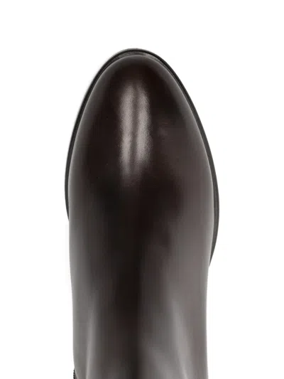 Paola Parisi 60mm Zip-up Ankle Boots In Brown