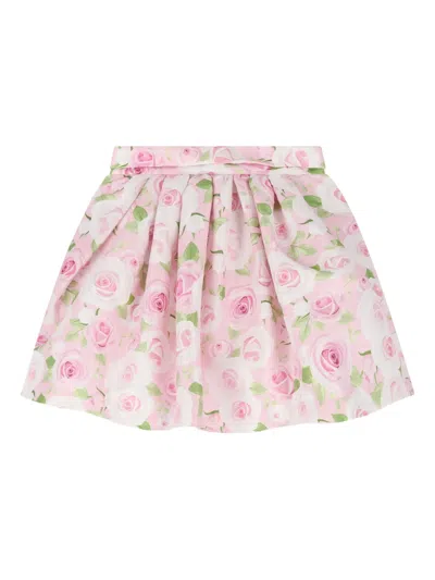 Mama Luma Feather Roses Skirt Set In Pink