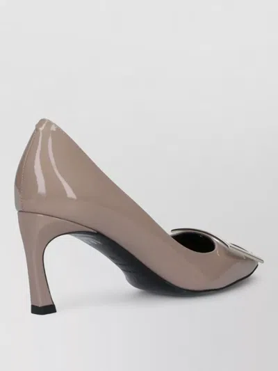 Roger Vivier High Heel Pumps Pointed Toe Stiletto Buckle In Neutral