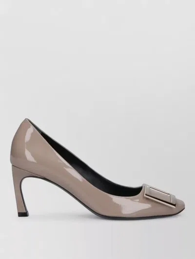 Roger Vivier High Heel Pumps Pointed Toe Stiletto Buckle In Neutral