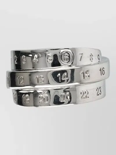 Mm6 Maison Margiela Stacked Palladium Adjustable Sculptural Ring In Silver