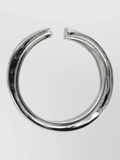 Mm6 Maison Margiela Stacked Palladium Adjustable Sculptural Ring In Silver