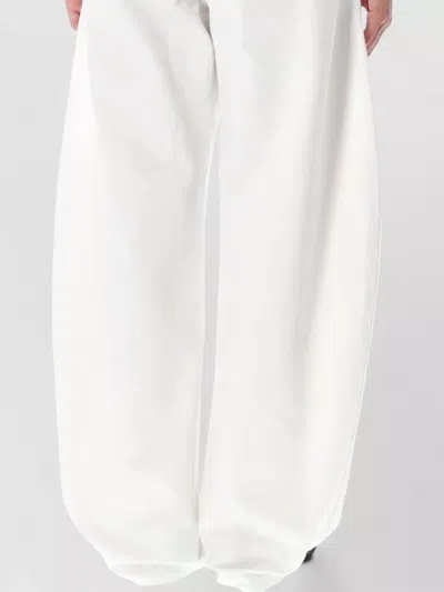 Alaïa Denim Jumpsuit Round Cut Long Sleeves In White