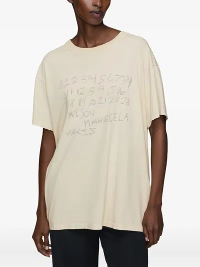 Maison Margiela Numeric Cotton T Shirt Graphic Print In Neutral