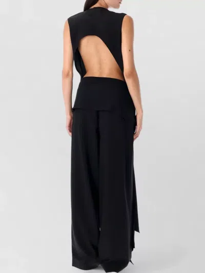 Alaïa Jumpsuit Tie Detail Open Back Sleeveless In Black