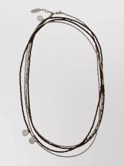 Brunello Cucinelli Layered Beaded Bracelets Metallic Accents Pendant
