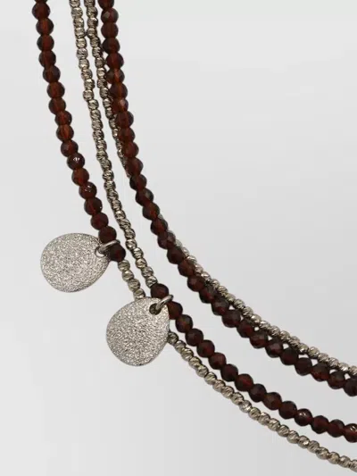 Brunello Cucinelli Layered Beaded Bracelets Metallic Accents Pendant