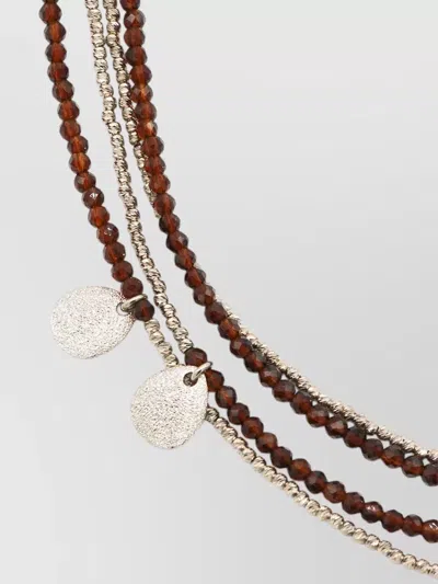 Brunello Cucinelli Layered Beaded Bracelets Metallic Accents Pendant