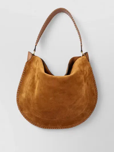 Isabel Marant Oskan Hobo Suede Braided Shoulder Bag In Brown