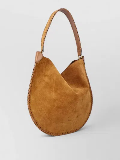 Isabel Marant Oskan Hobo Suede Braided Shoulder Bag In Brown