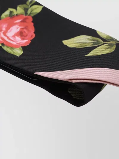 Dolce & Gabbana Floral Pattern Scarf Featuring Contrast Border In Multi