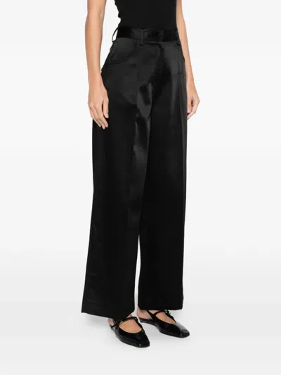 Sandro Satin Trousers In Black