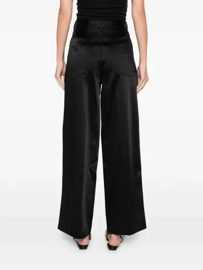 Sandro Satin Trousers In Black