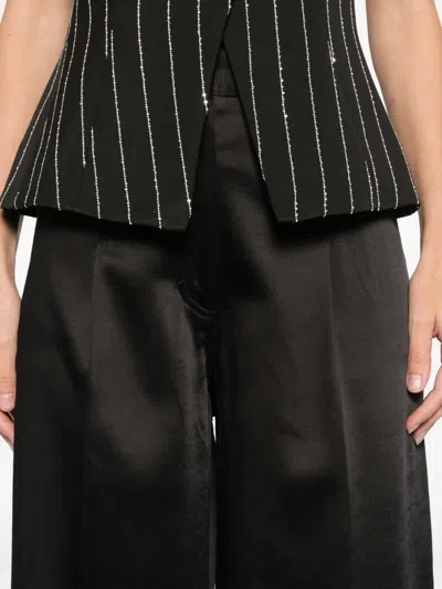 Sandro Satin Trousers In Black