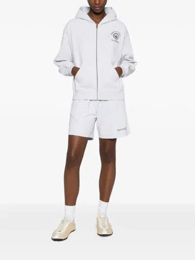 Sporty And Rich California Emblem Zip-up Hoodie In Gray