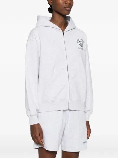 Sporty And Rich California Emblem Zip-up Hoodie In Gray