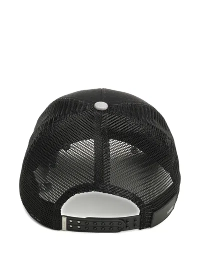 Amiri Cotton Cap With Curved Brim And Mesh Back In Black