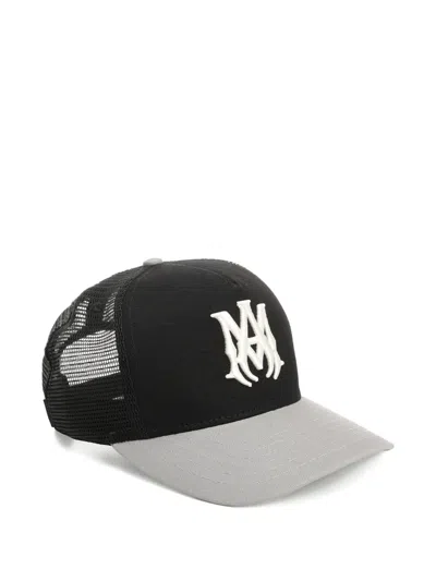 Amiri Cotton Cap With Curved Brim And Mesh Back In Black