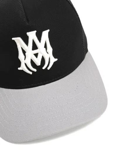 Amiri Cotton Cap With Curved Brim And Mesh Back In Black