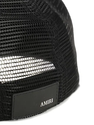 Amiri Cotton Cap With Curved Brim And Mesh Back In Black