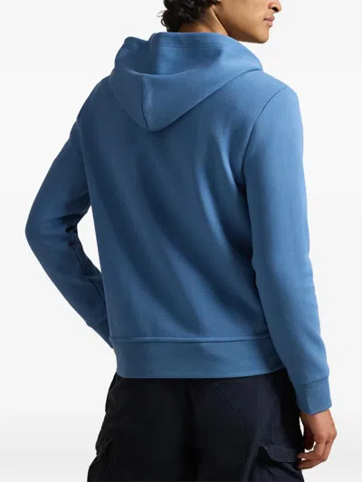 Polo Ralph Lauren Full-zip Logo-embroidery Hoodie In Blue