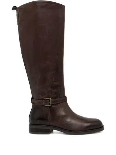 Marc O'polo Round-toe Strap Detail Boots In Brown