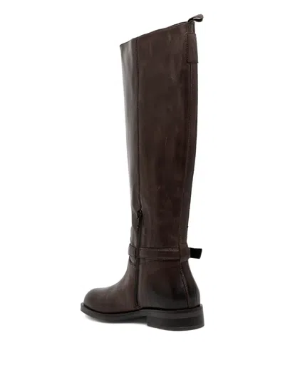 Marc O'polo Round-toe Strap Detail Boots In Brown