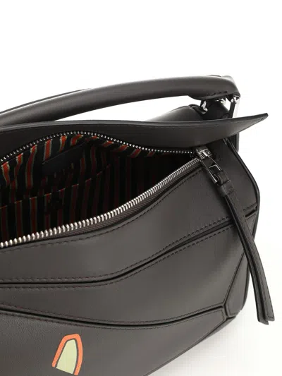 Loewe Puzzle Futurist Cat Handbags Brown In Black