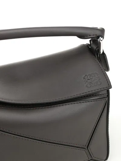 Loewe Puzzle Futurist Cat Handbags Brown In Black