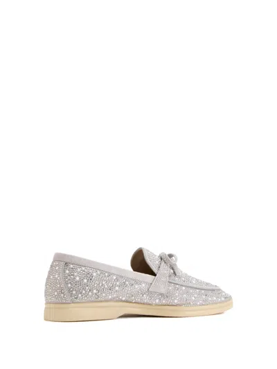 Nicoli Aurelia Embellished Bow-detail Loafers In Gray