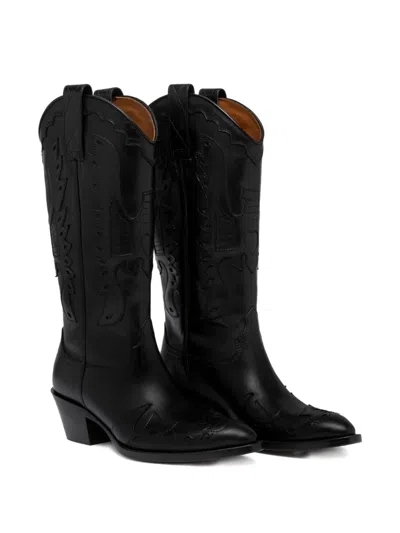 Buttero 60mm Annie Pointed-toe Cowboy Boots In Black