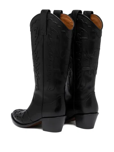 Buttero 60mm Annie Pointed-toe Cowboy Boots In Black
