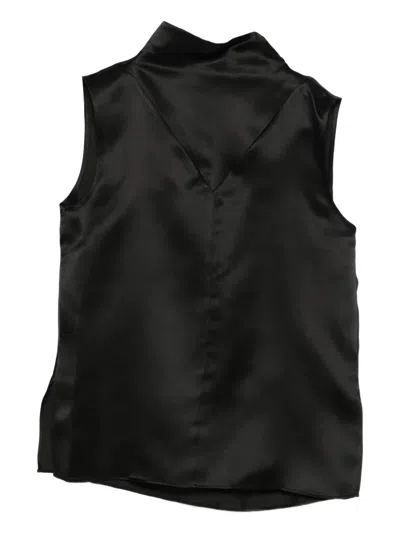 Mark Kenly Domino Tan High-neck Top In Black