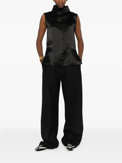 Mark Kenly Domino Tan High-neck Top In Black