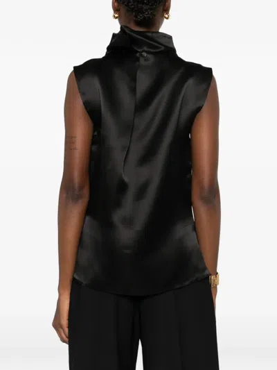 Mark Kenly Domino Tan High-neck Top In Black