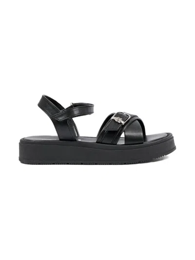 Calvin Klein Buckle-strap Sandals In Black
