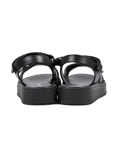 Calvin Klein Buckle-strap Sandals In Black