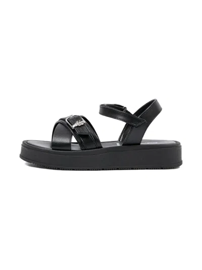 Calvin Klein Buckle-strap Sandals In Black