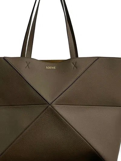 Loewe Large Puzzle Fold Horizontal Shoulder Bag In Brown