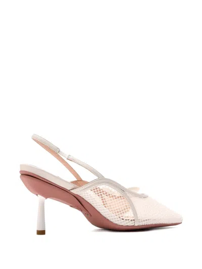 Vice Versa 95mm Blossom Rose-detail Pumps In White