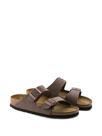 Birkenstock Arizona Birkibuc Buckled Sandals In Brown