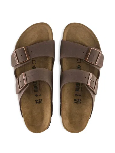 Birkenstock Arizona Birkibuc Buckled Sandals In Brown