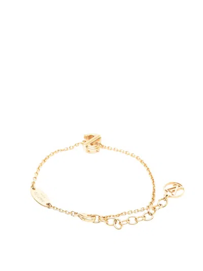 Pre-owned Louis Vuitton 2015 Gold Plated Brass Lv & Me S Bracelet Costume Bracelet